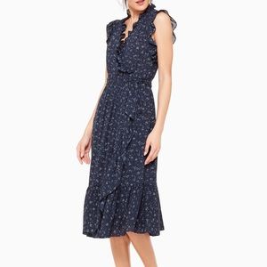 Kate Spade ♠️ wild roses ruffle wrap dress